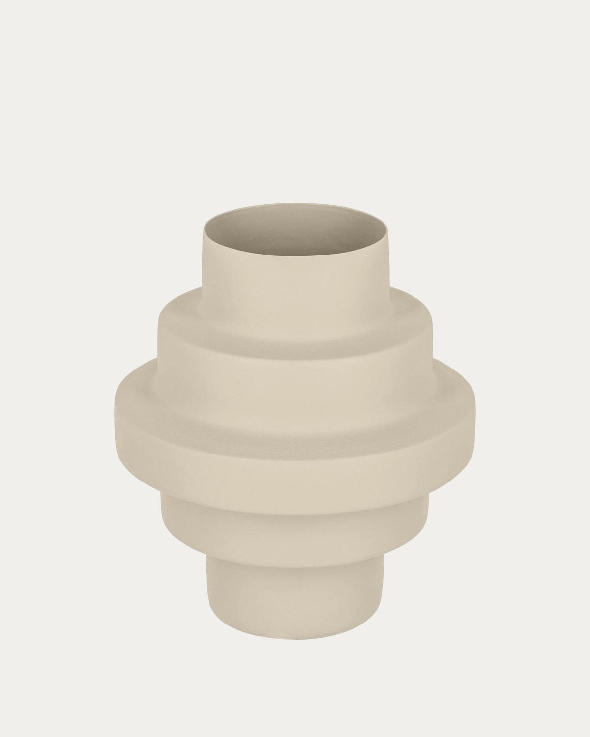 Japandi Vase Velia – Metall, Beige – Produktansicht