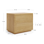 Japandi Nachttisch Abilen – Eichenfurnier, Braun, 53 × 44 cm – weitere Ansicht