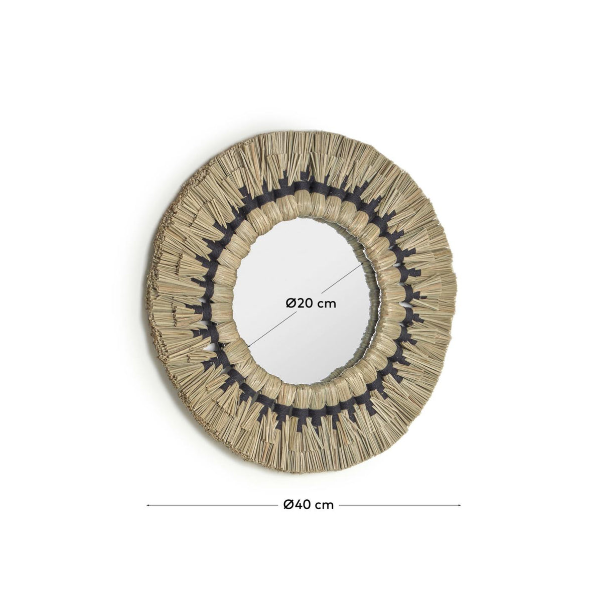 Japandi Spiegel Akila – Glas, Grün, 40 cm – weitere Ansicht