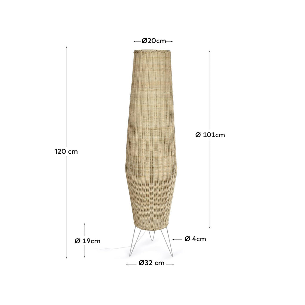 Japandi Stehlampe Kamaria – Rattan, Natur – weitere Ansicht