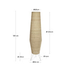 Japandi Stehlampe Kamaria – Rattan, Natur – weitere Ansicht