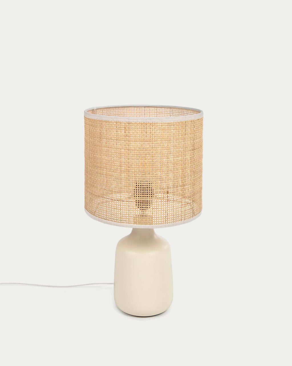 Japandi Tischlampe Erna – Keramik, Weiß – Produktansicht