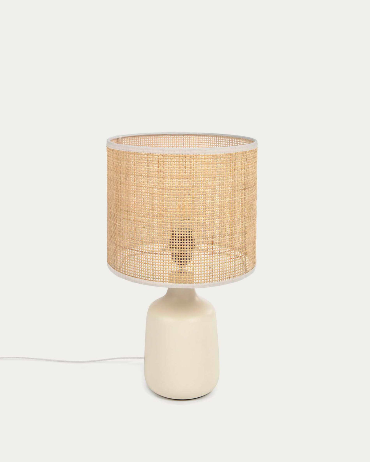 Japandi Tischlampe Erna – Keramik, Weiß – Produktansicht
