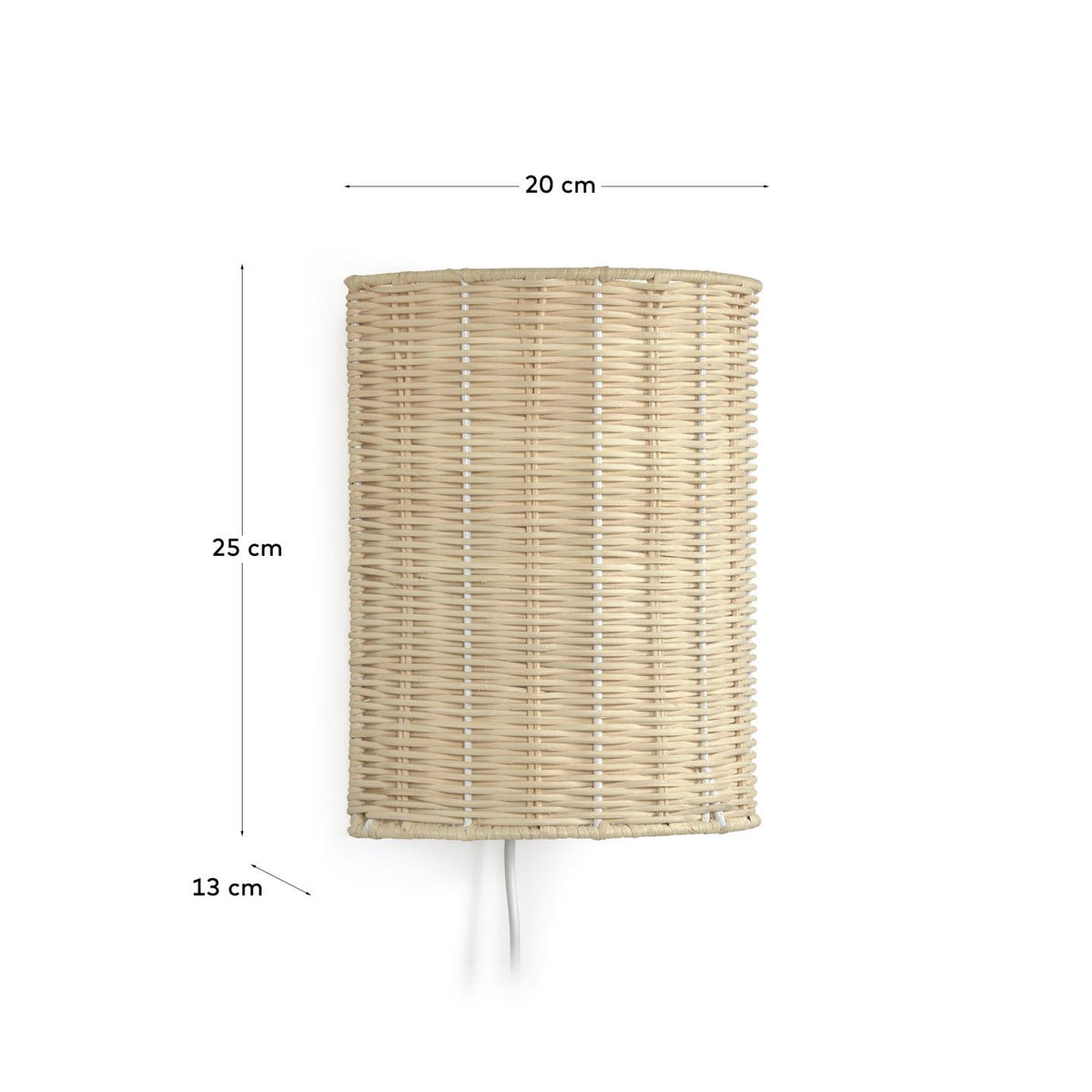 Japandi Wandleuchte Kimjit – Rattan, Natur – weitere Ansicht