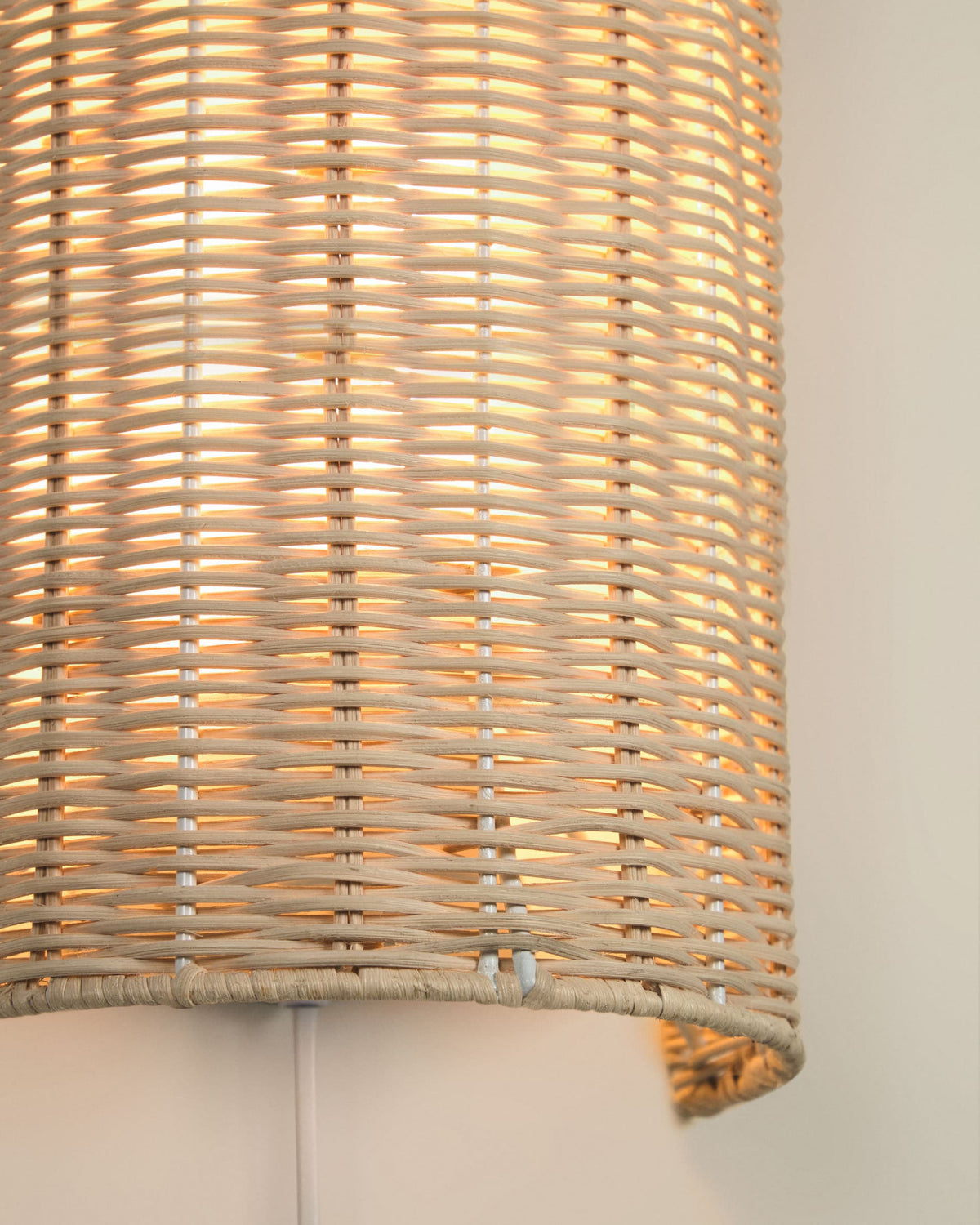 Japandi Wandleuchte Kimjit – Rattan, Natur – weitere Ansicht