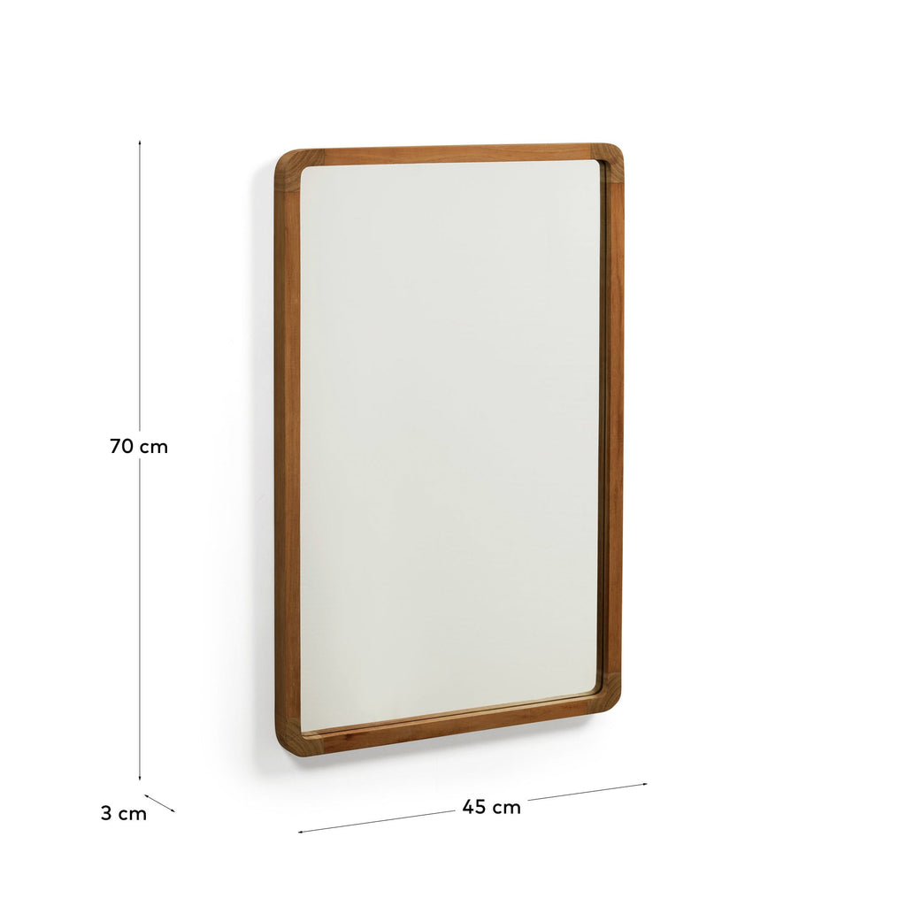 Japandi Spiegel Shamel – Glas, Braun, 45 × 70 cm – weitere Ansicht