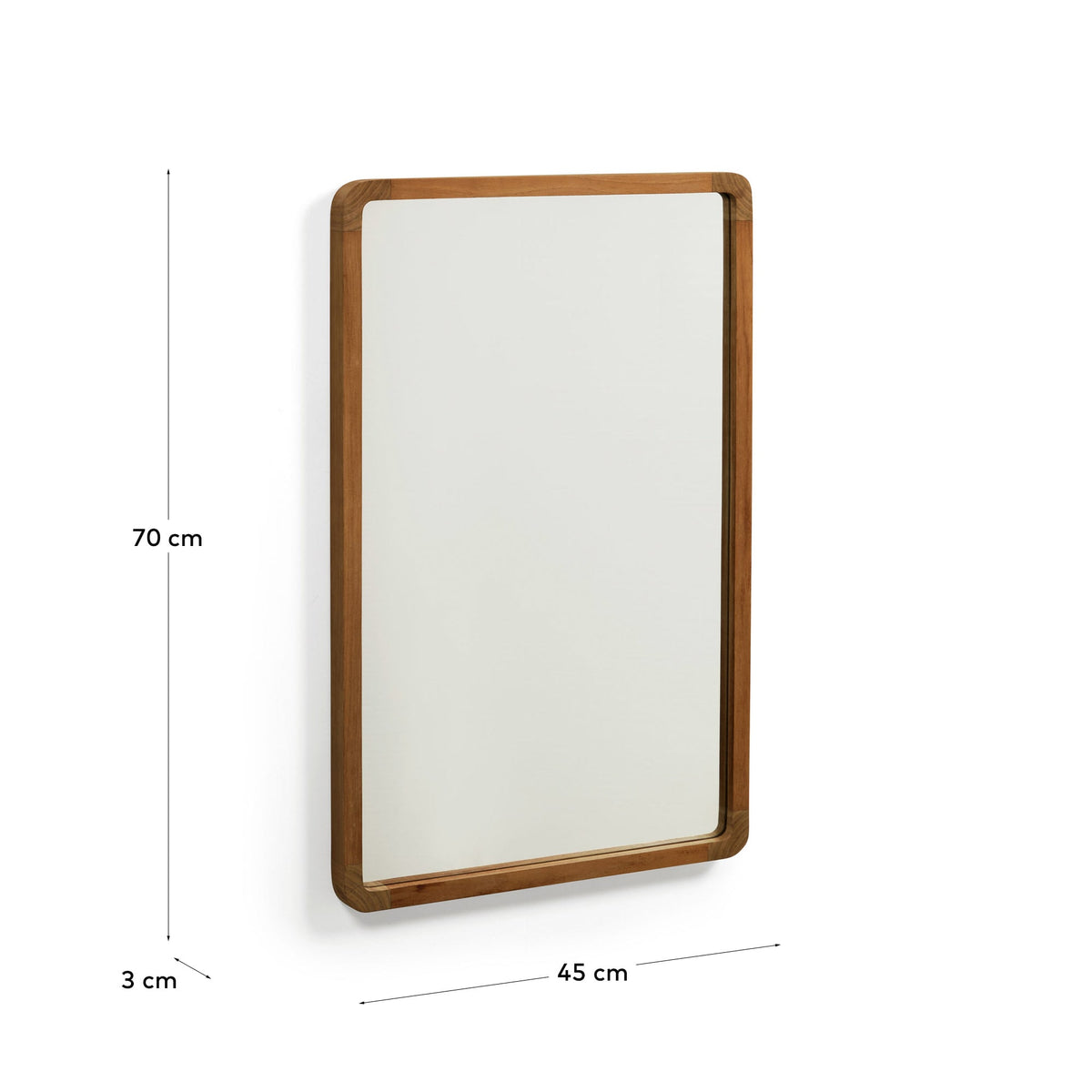 Japandi Spiegel Shamel – Glas, Braun, 45 × 70 cm – weitere Ansicht