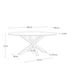 Japandi Esstisch Argo – Glas, Transparent, Ø 200 × 100 cm – weitere Ansicht