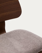 Japandi Stuhl Gena – Chenille, Beige – weitere Ansicht