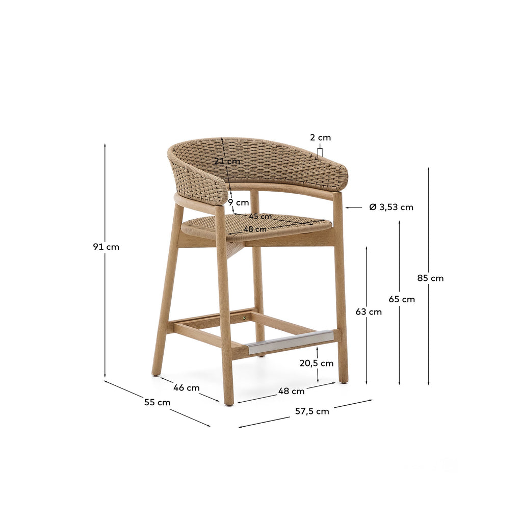 Japandi Hocker Arinella – Akazie, Natur, 65 cm – weitere Ansicht