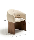 Japandi Stuhl Bosca – Nussbaum, Beige – weitere Ansicht