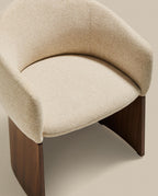 Japandi Stuhl Bosca – Nussbaum, Beige – weitere Ansicht