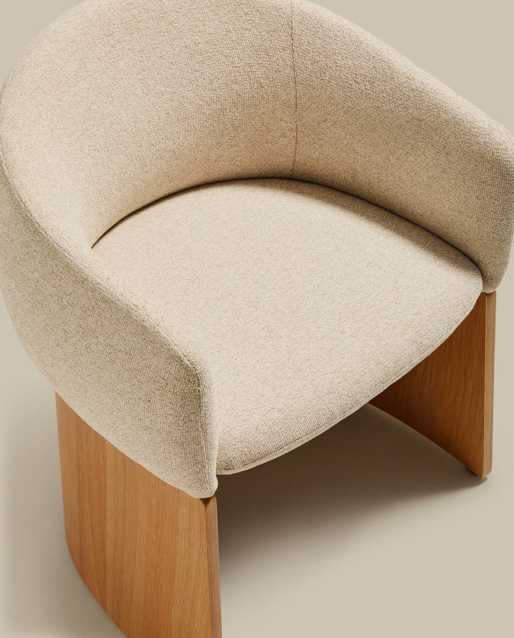 Japandi Stuhl Bosca – Eichenfurnier, Beige – weitere Ansicht