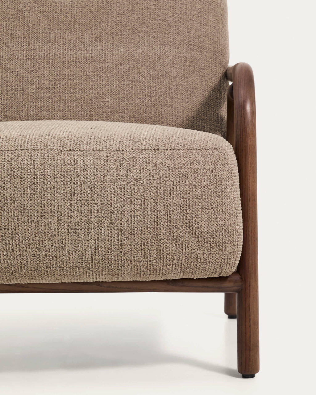Japandi Sessel Sylo – Chenille, Taupe – weitere Ansicht