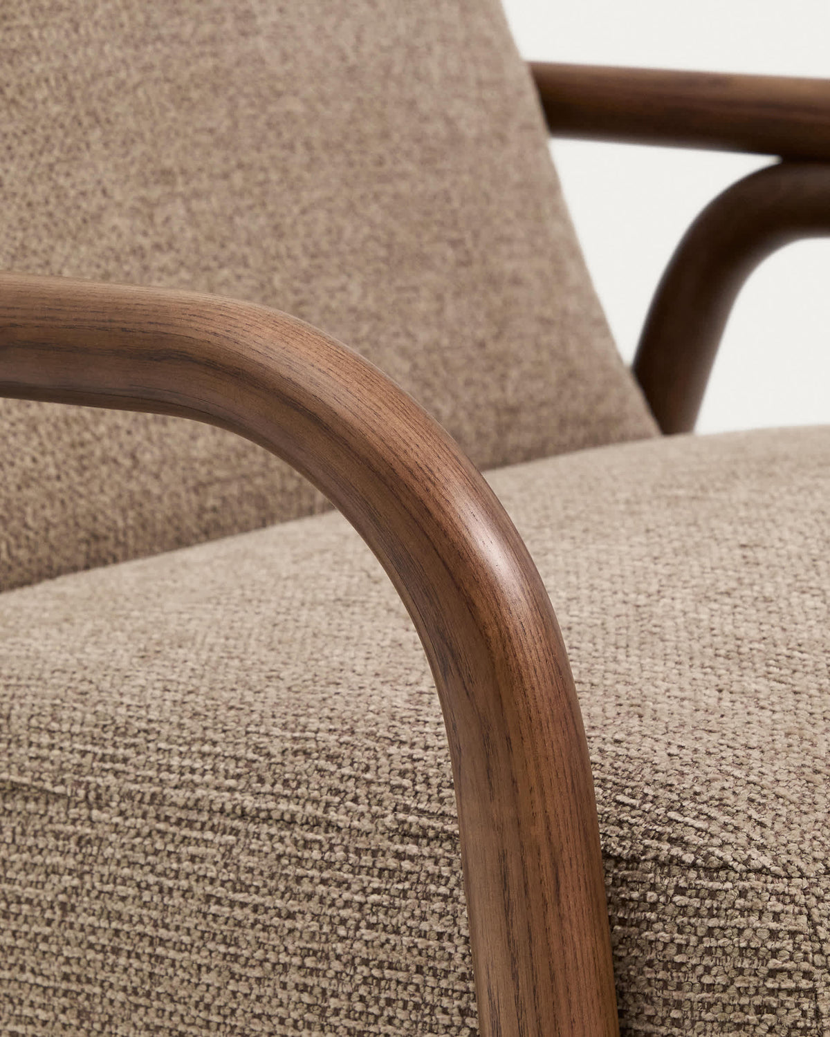 Japandi Sessel Sylo – Chenille, Taupe – weitere Ansicht