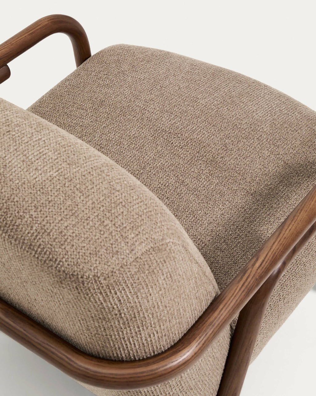 Japandi Sessel Sylo – Chenille, Taupe – weitere Ansicht