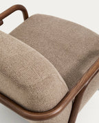 Japandi Sessel Sylo – Chenille, Taupe – weitere Ansicht