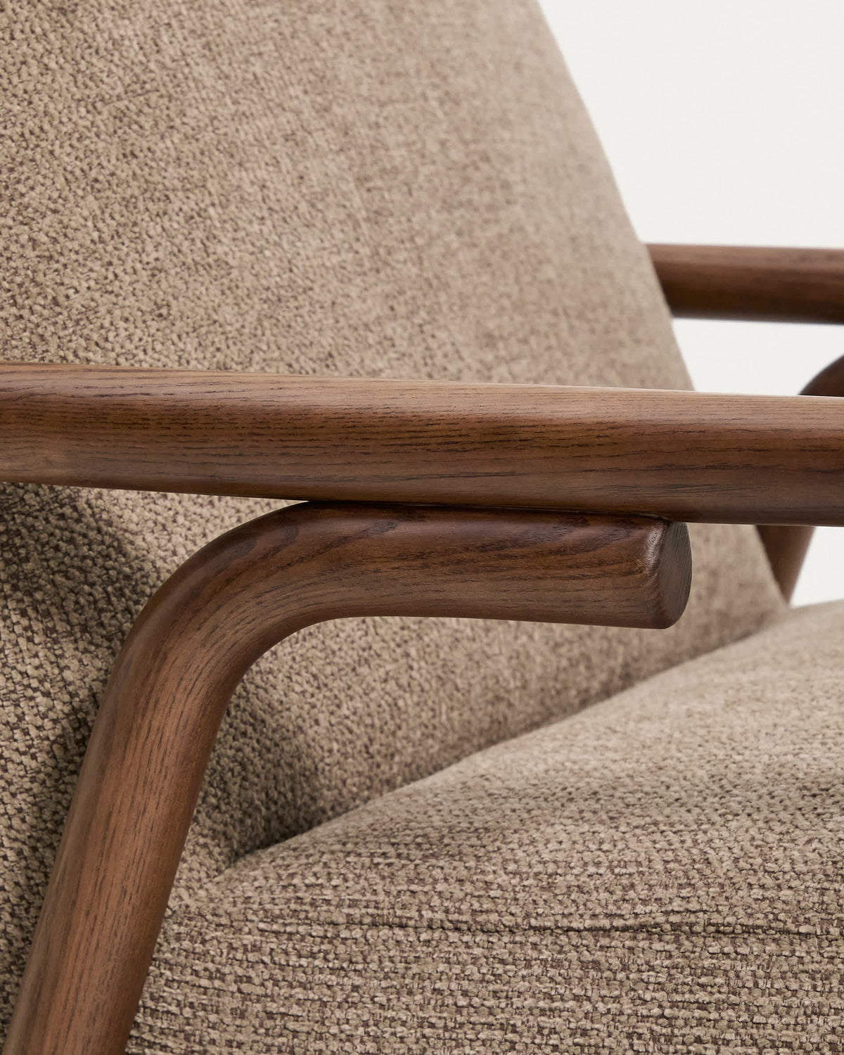 Japandi Sessel Sylo – Chenille, Taupe – weitere Ansicht