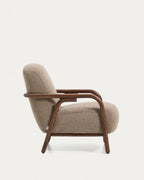 Japandi Sessel Sylo – Chenille, Taupe – weitere Ansicht