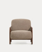 Japandi Sessel Sylo – Chenille, Taupe – weitere Ansicht