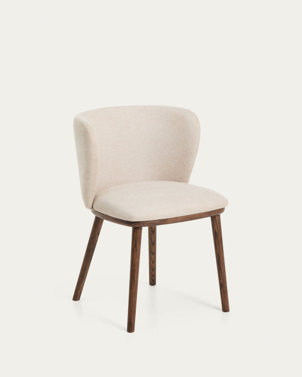Japandi Stuhl Ciselia – Chenille, Beige – Produktansicht