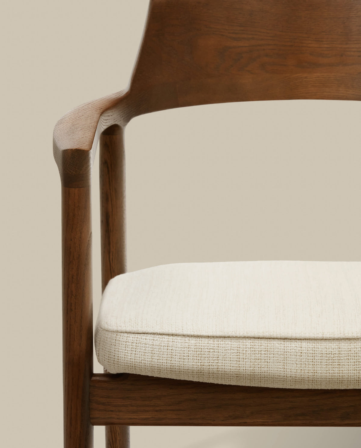 Japandi Stuhl Alocs – Chenille, Beige – weitere Ansicht