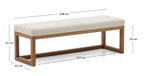 Japandi Bank Loya – Nussbaum, Beige, 128 cm – weitere Ansicht