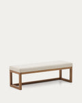 Japandi Bank Loya – Nussbaum, Beige, 128 cm – Produktansicht