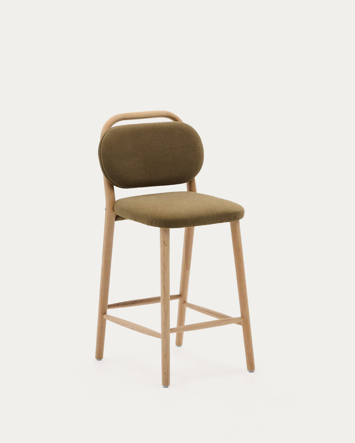 Japandi Hocker Helda – Chenille, Grün, 65 cm – Produktansicht
