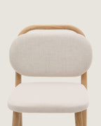 Japandi Hocker Helda – Chenille, Beige, 65 cm – weitere Ansicht