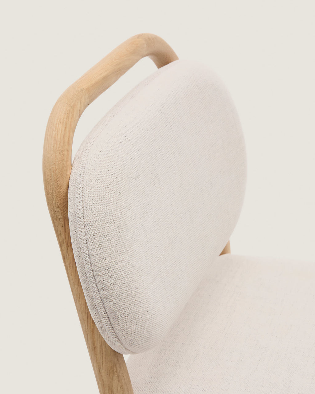 Japandi Hocker Helda – Chenille, Beige, 65 cm – weitere Ansicht