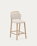 Japandi Hocker Helda – Chenille, Beige, 65 cm – Produktansicht