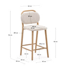 Japandi Hocker Helda – Chenille, Beige, 65 cm – weitere Ansicht