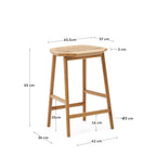 Japandi Hocker Enit – Eiche, Beige, 65cm – weitere Ansicht