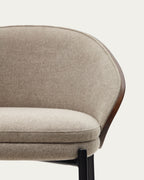 Japandi Hocker Eamy – Chenille, Hellbraun, 65 cm – weitere Ansicht