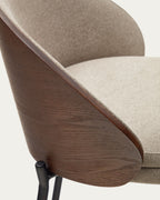 Japandi Hocker Eamy – Chenille, Hellbraun, 65 cm – weitere Ansicht