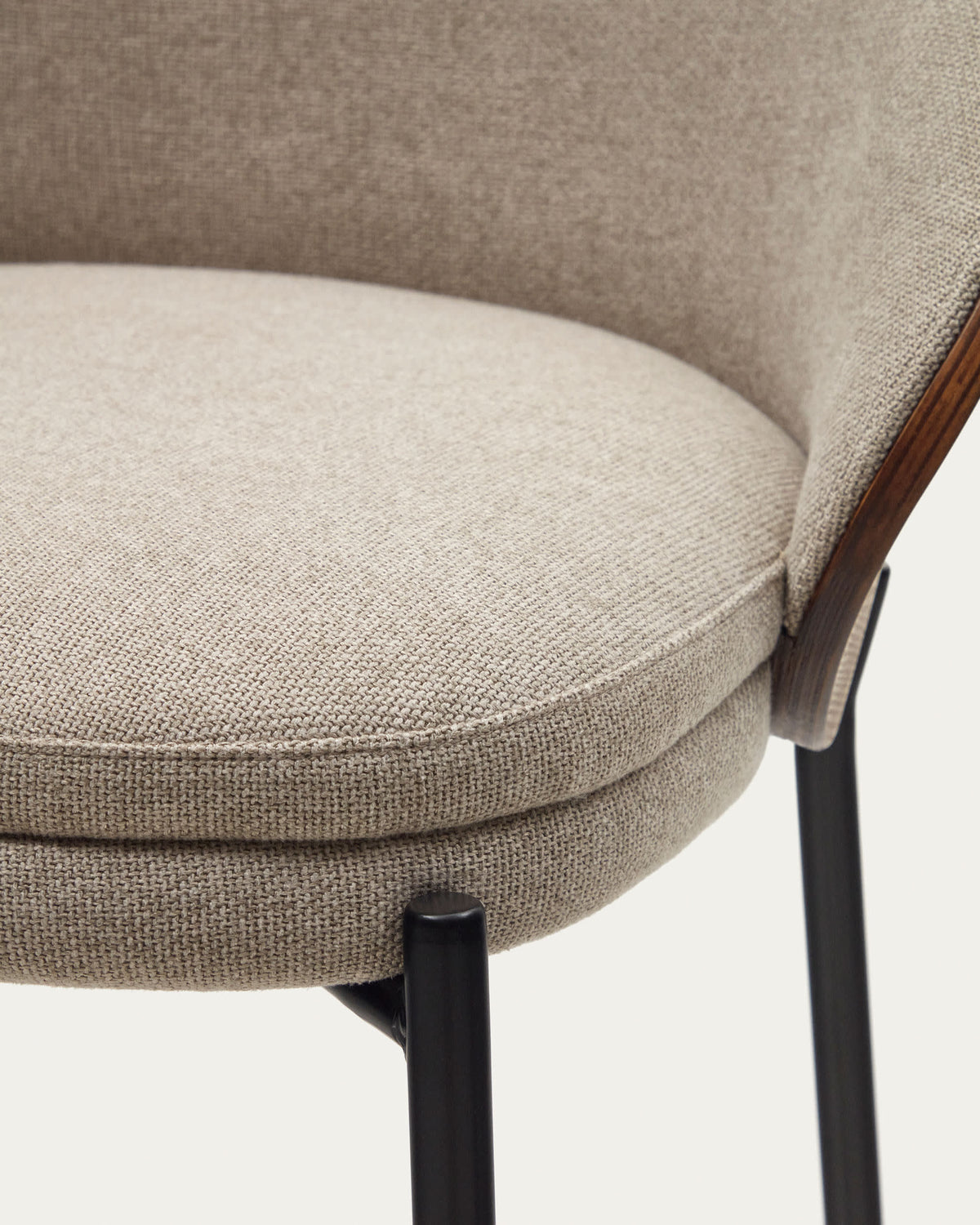 Japandi Hocker Eamy – Chenille, Hellbraun, 65 cm – weitere Ansicht