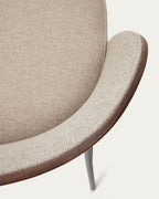 Japandi Hocker Eamy – Chenille, Hellbraun, 65 cm – weitere Ansicht