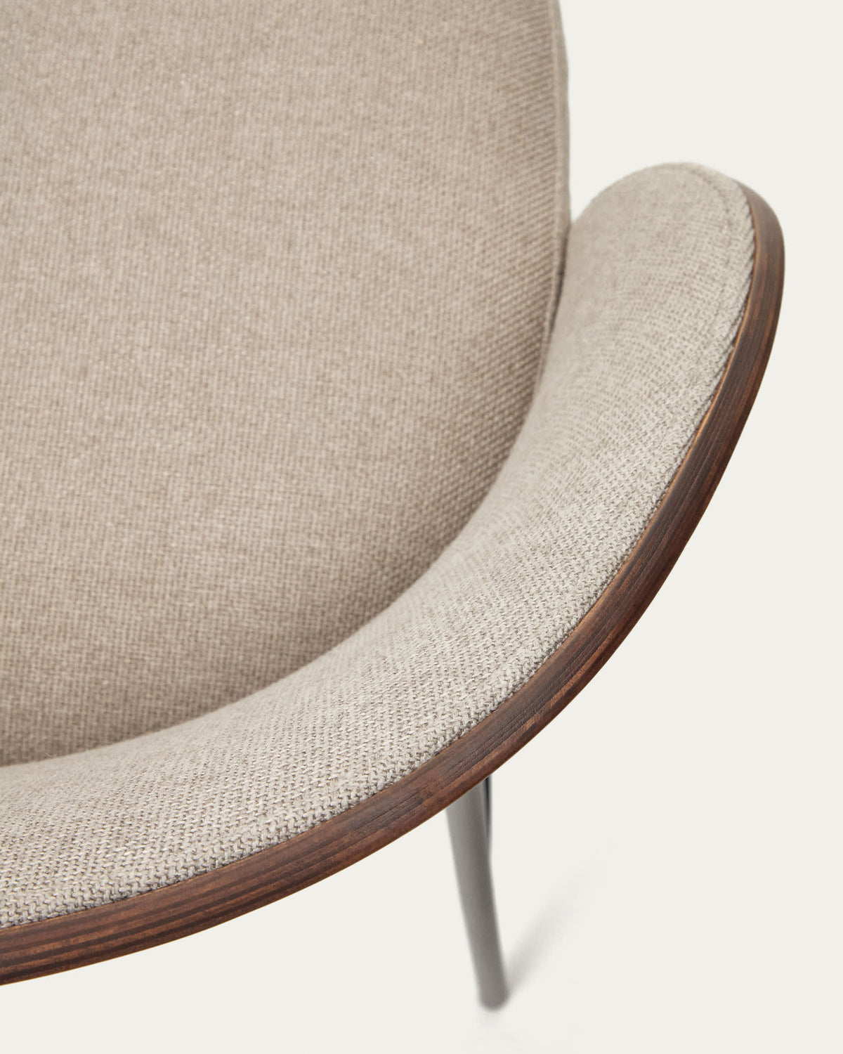 Japandi Hocker Eamy – Chenille, Hellbraun, 65 cm – weitere Ansicht