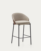 Japandi Hocker Eamy – Chenille, Hellbraun, 65 cm – Produktansicht