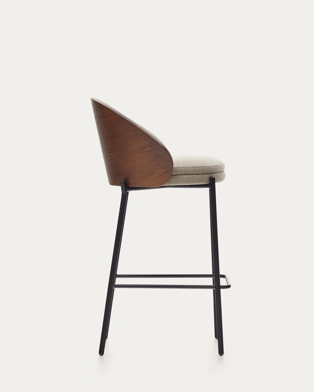 Japandi Hocker Eamy – Chenille, Hellbraun, 65 cm – weitere Ansicht