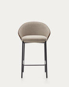 Japandi Hocker Eamy – Chenille, Hellbraun, 65 cm – weitere Ansicht