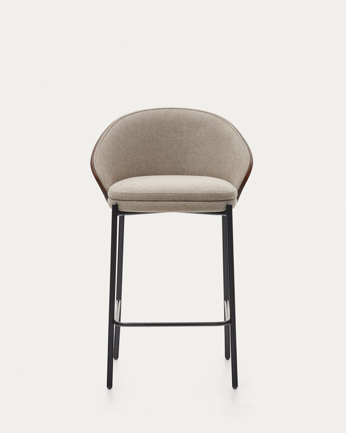 Japandi Hocker Eamy – Chenille, Hellbraun, 65 cm – weitere Ansicht