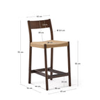 Japandi Barhocker Yalia – Eiche, Nussbaum, 65 cm – weitere Ansicht