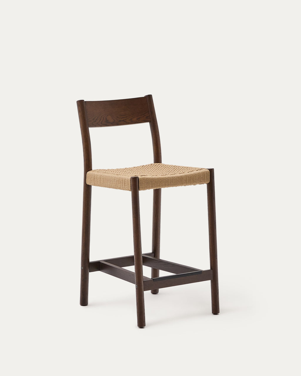 Japandi Barhocker Yalia – Eiche, Nussbaum, 65 cm – Produktansicht