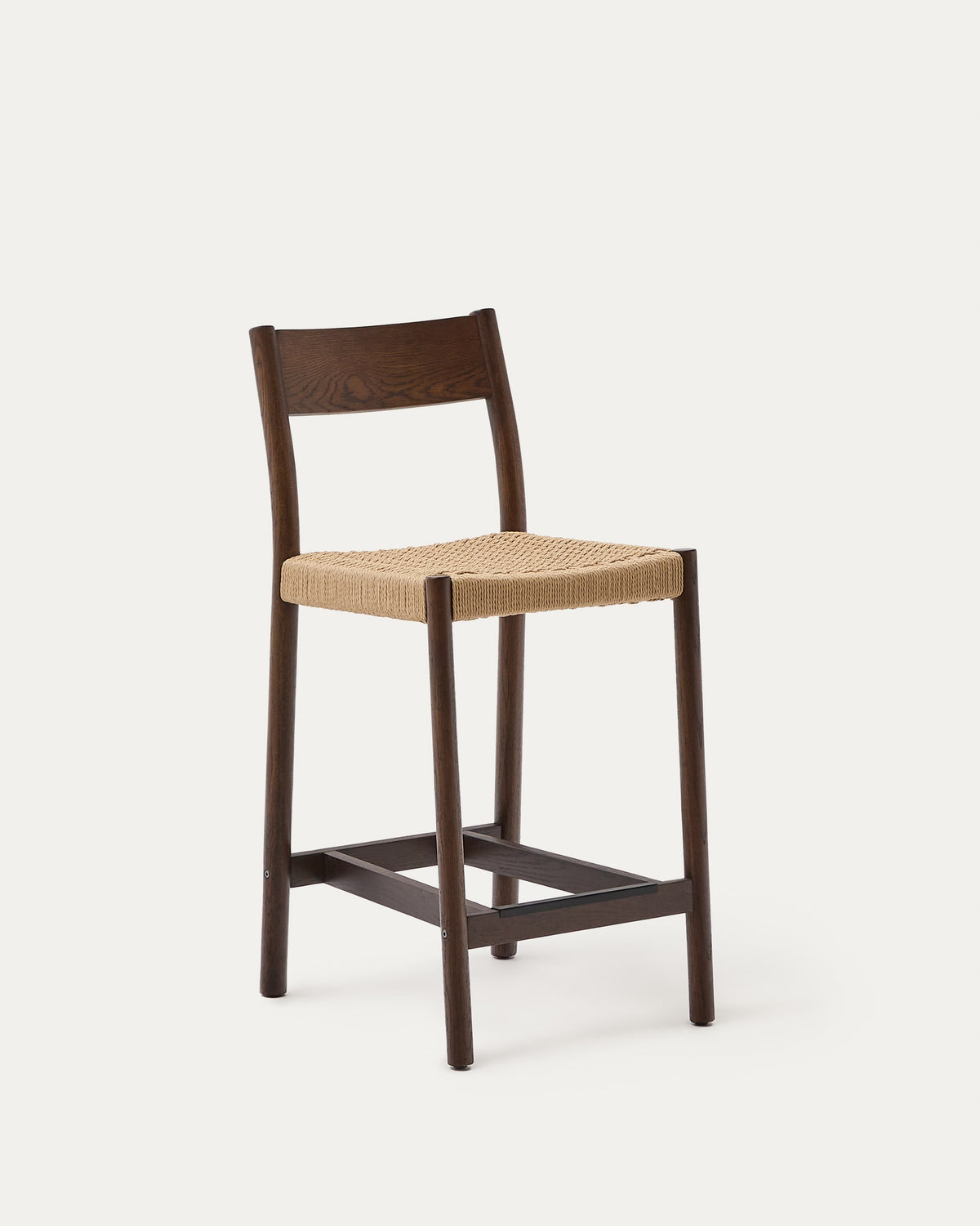 Japandi Barhocker Yalia – Eiche, Nussbaum, 65 cm – Produktansicht
