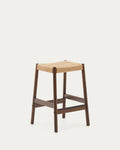 Japandi Hocker Yalia – Eiche, Nussbaum, 65 cm – Produktansicht
