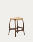 Japandi Hocker Yalia – Eiche, Nussbaum, 65 cm – Produktansicht
