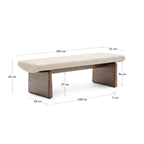 Japandi Polsterbank Topaz – Beige, 150cm – weitere Ansicht