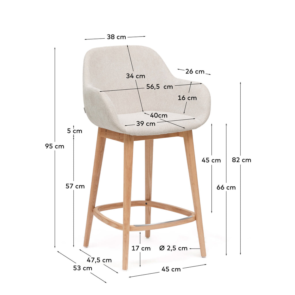 Japandi Hocker Konna – Esche, Beige, 65 cm – weitere Ansicht